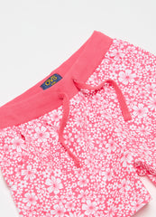 Ovs Shorts With Drawstring And Small Flowers Print