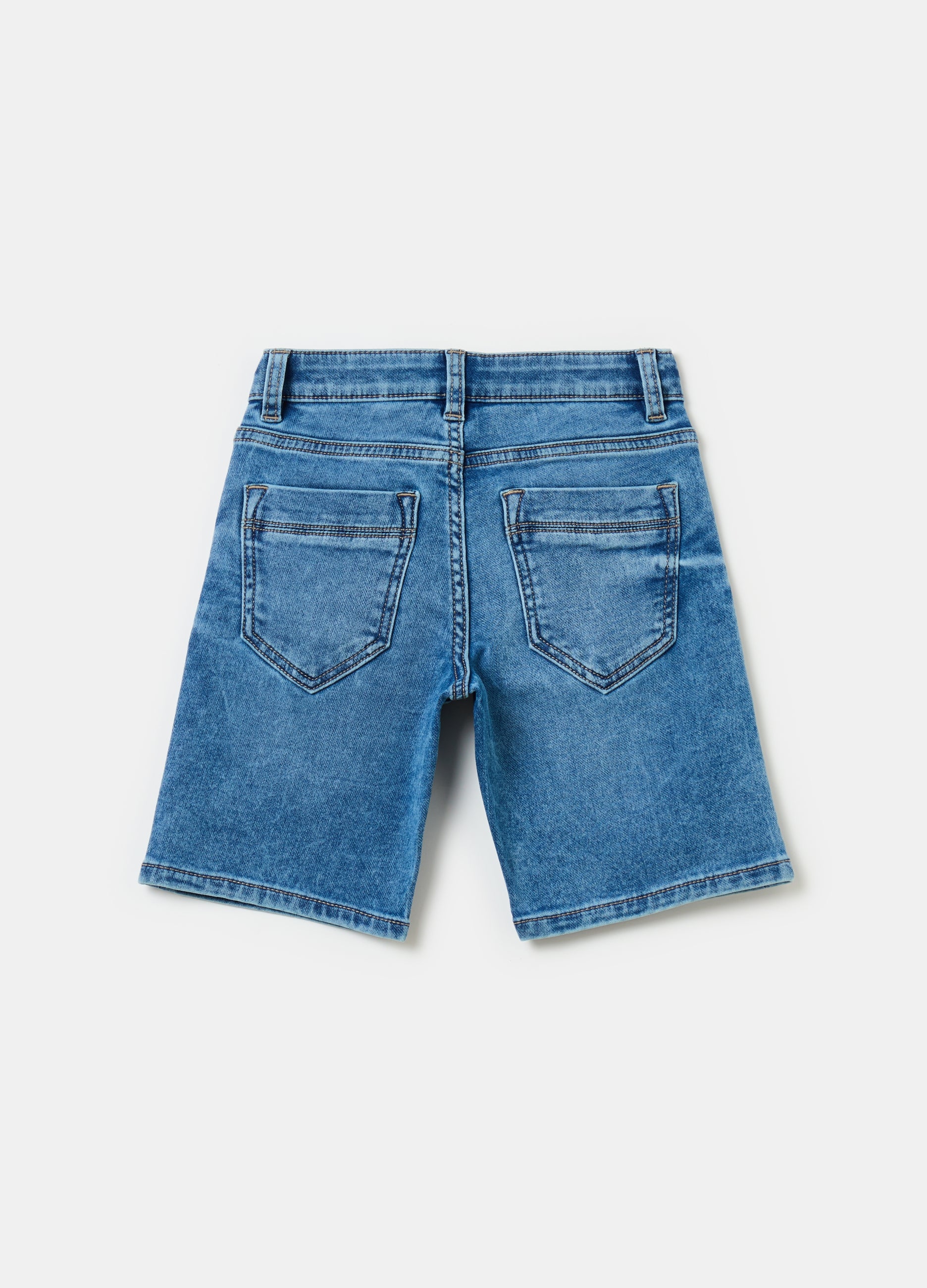 Ovs Denim Bermuda Shorts With Five Pockets
