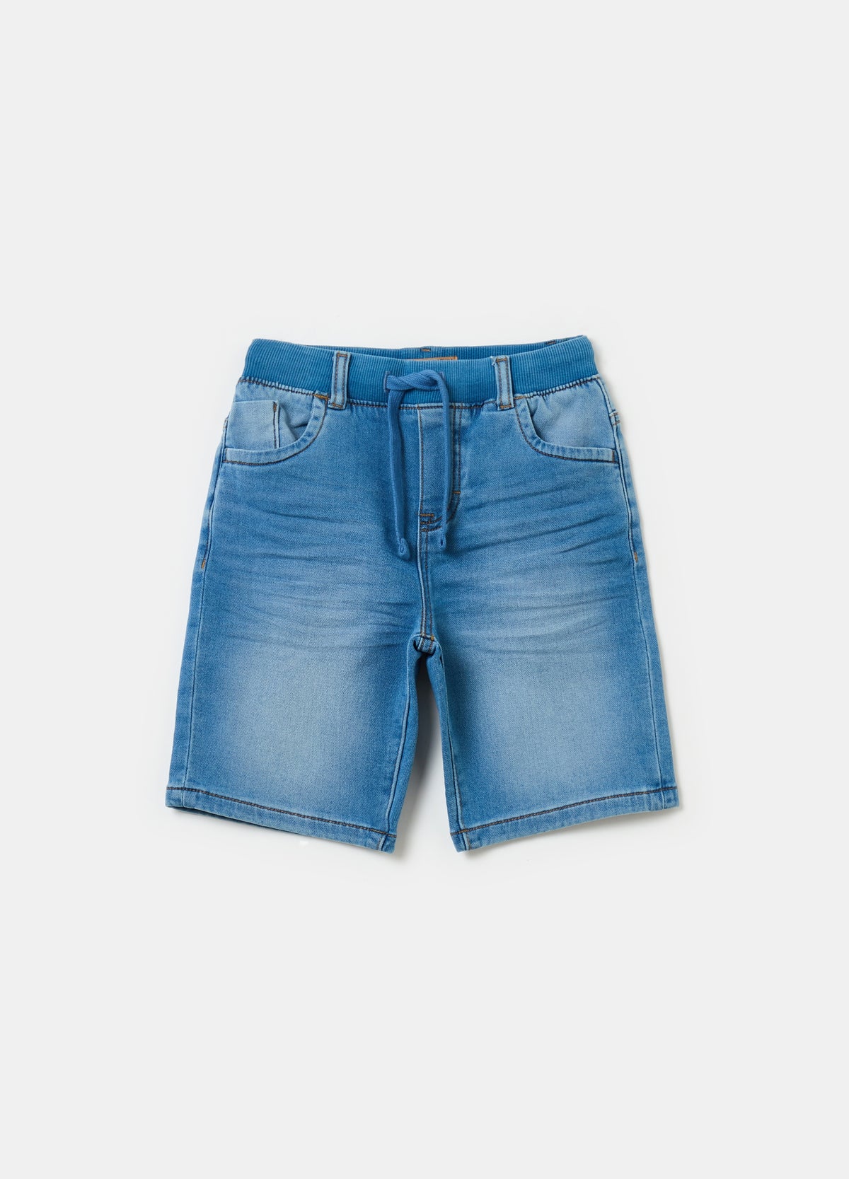 Ovs Denim Bermuda Shorts With Drawstring
