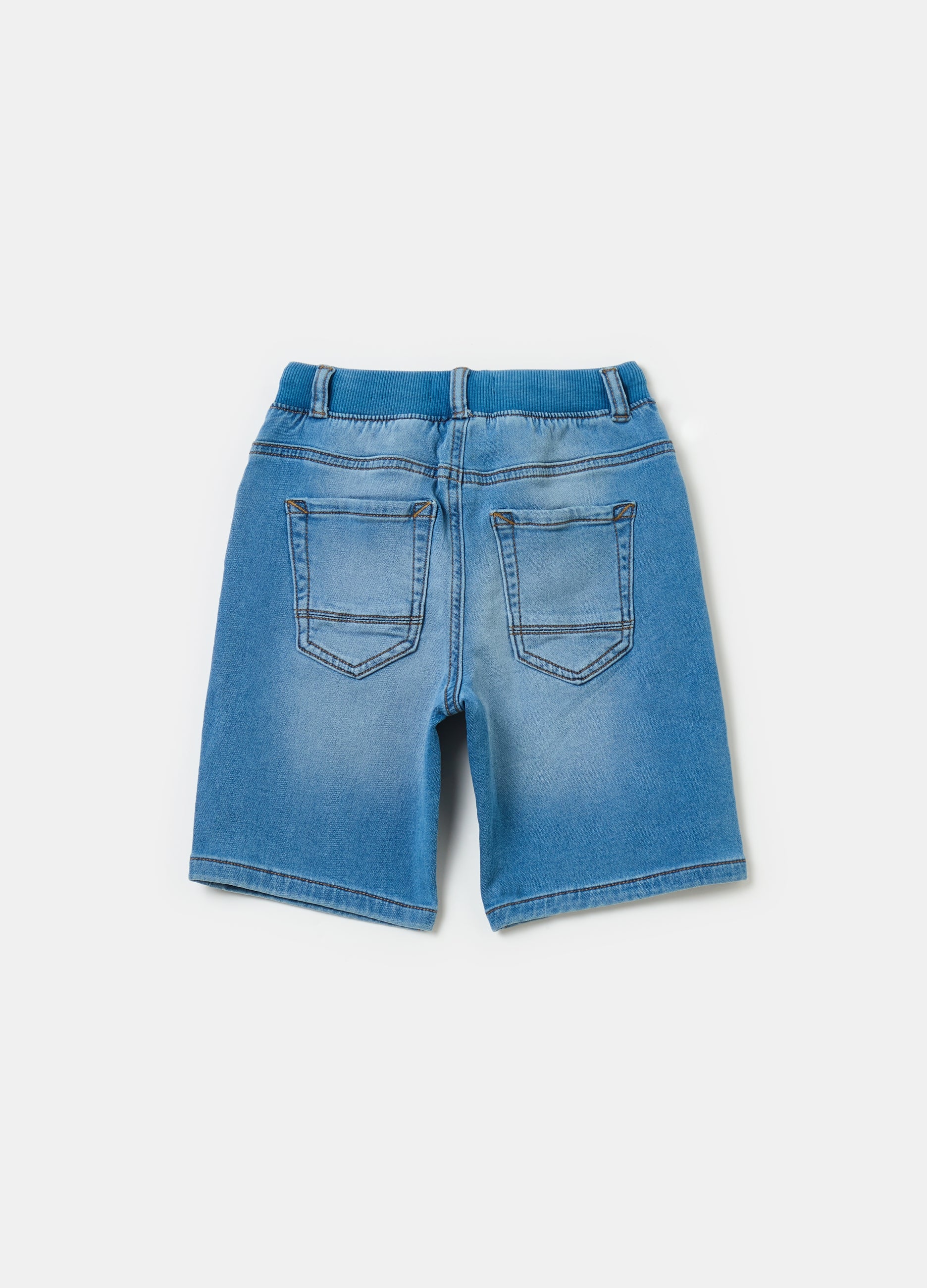 Ovs Denim Bermuda Shorts With Drawstring