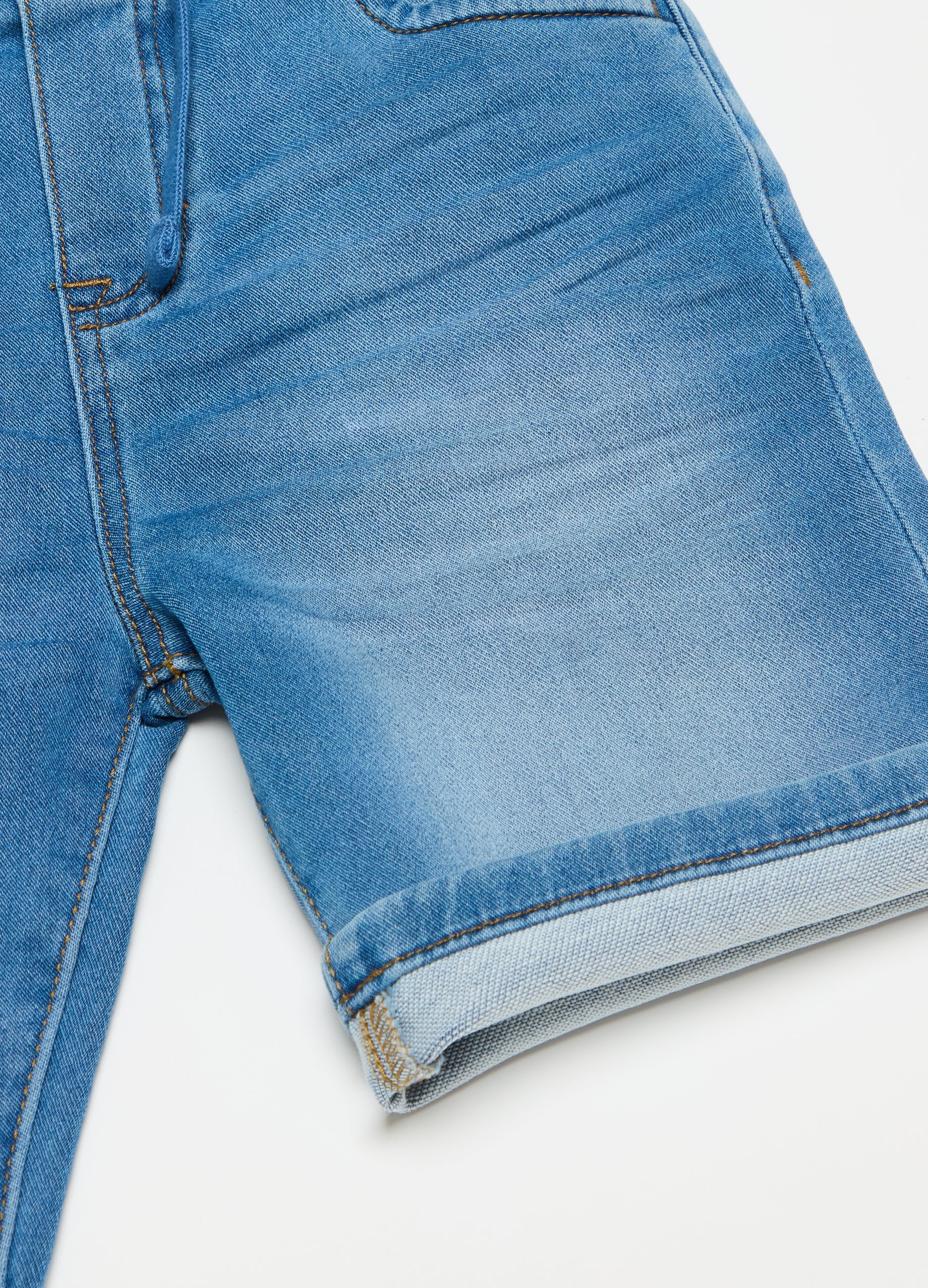 Ovs Denim Bermuda Shorts With Drawstring