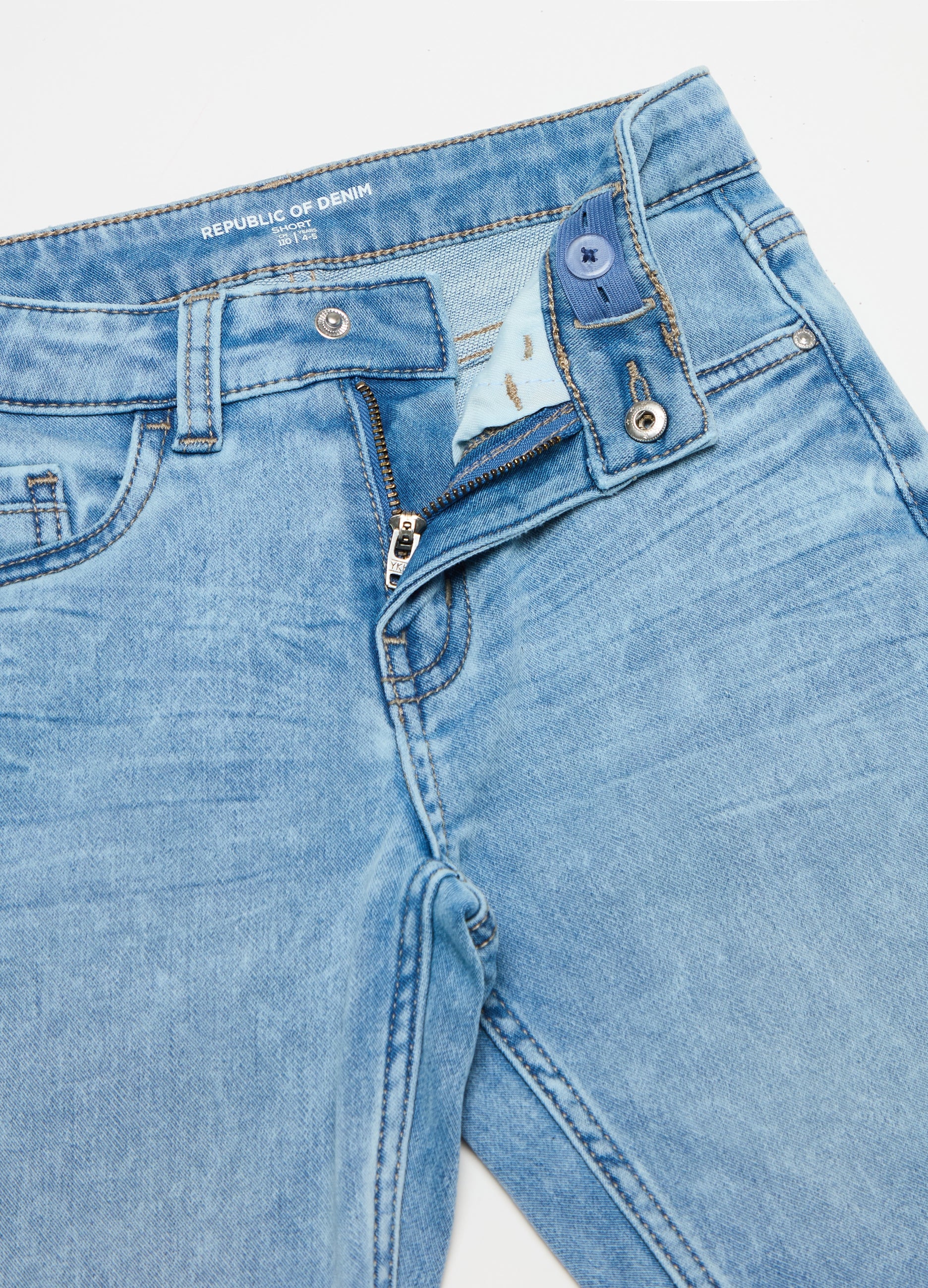 Ovs Denim Bermuda Shorts With Five Pockets