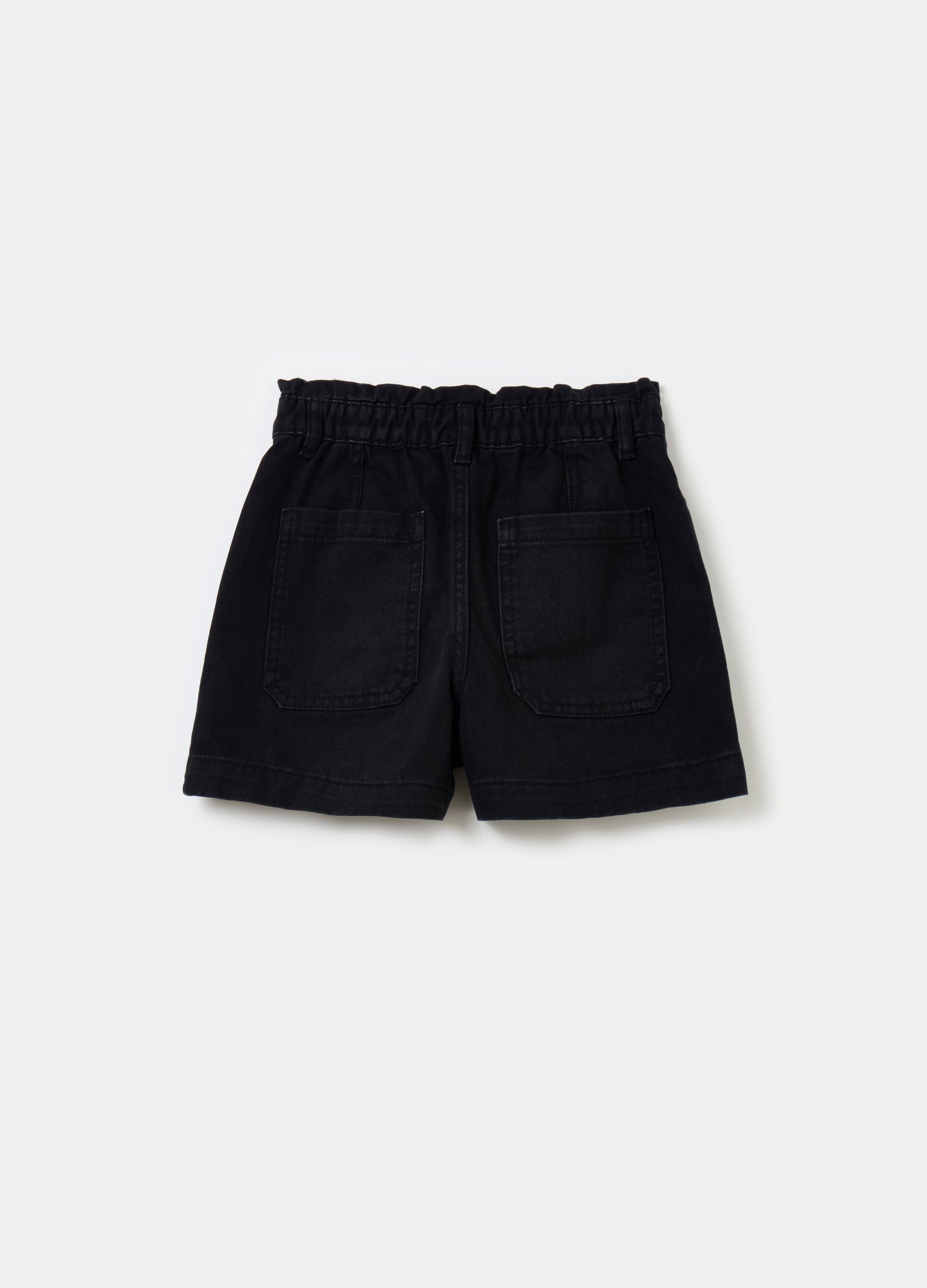 Denim Paper Bag Shorts