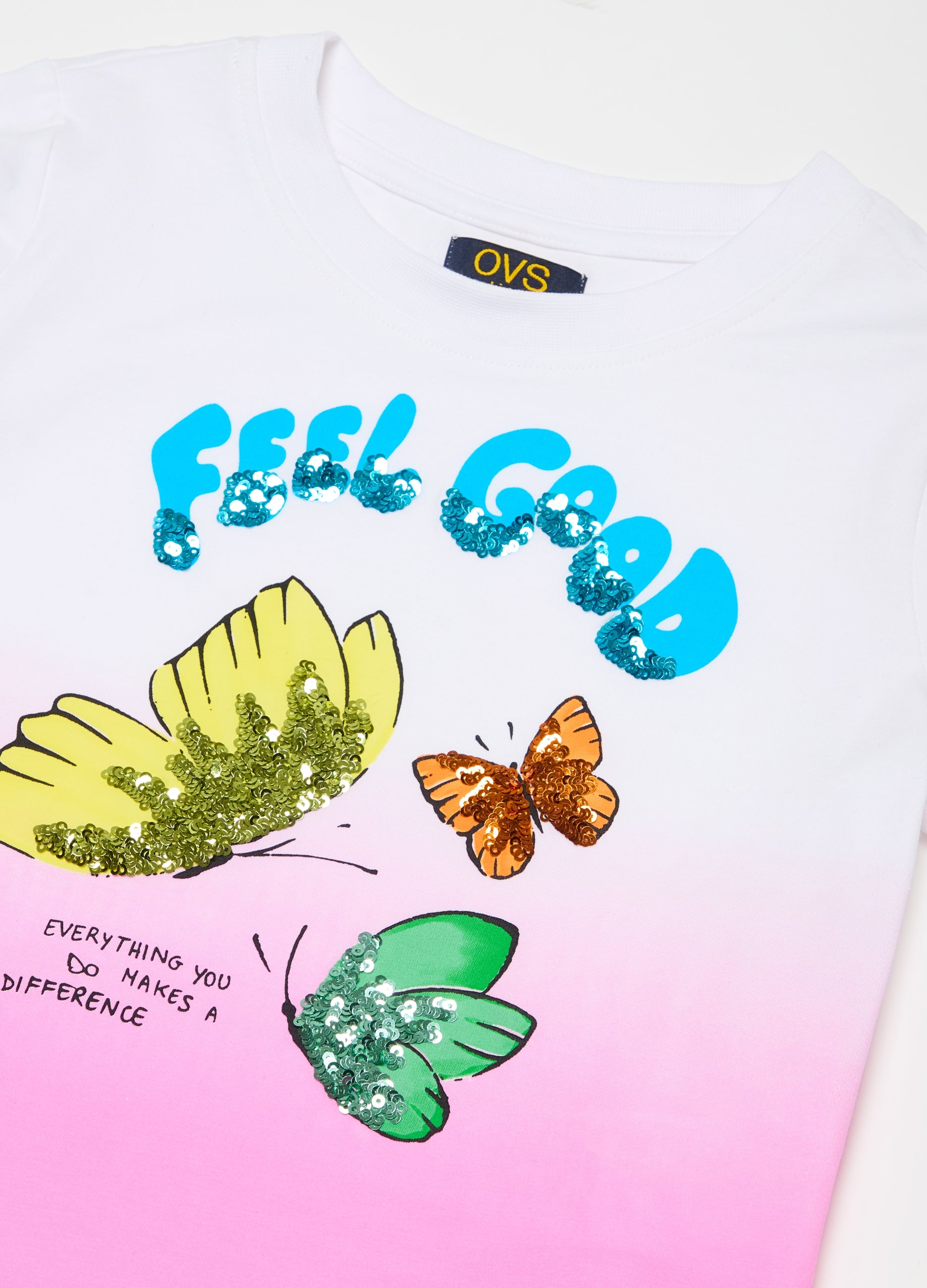 Ovs T-Shirt With Print And Sequins