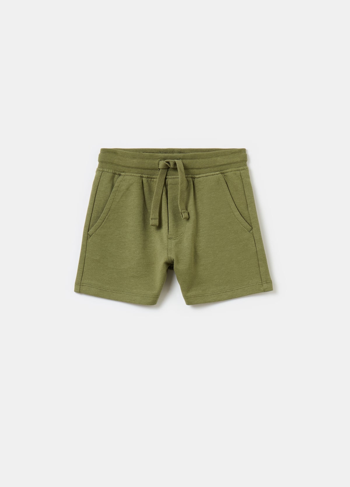 Ovs Cotton Shorts With Drawstring