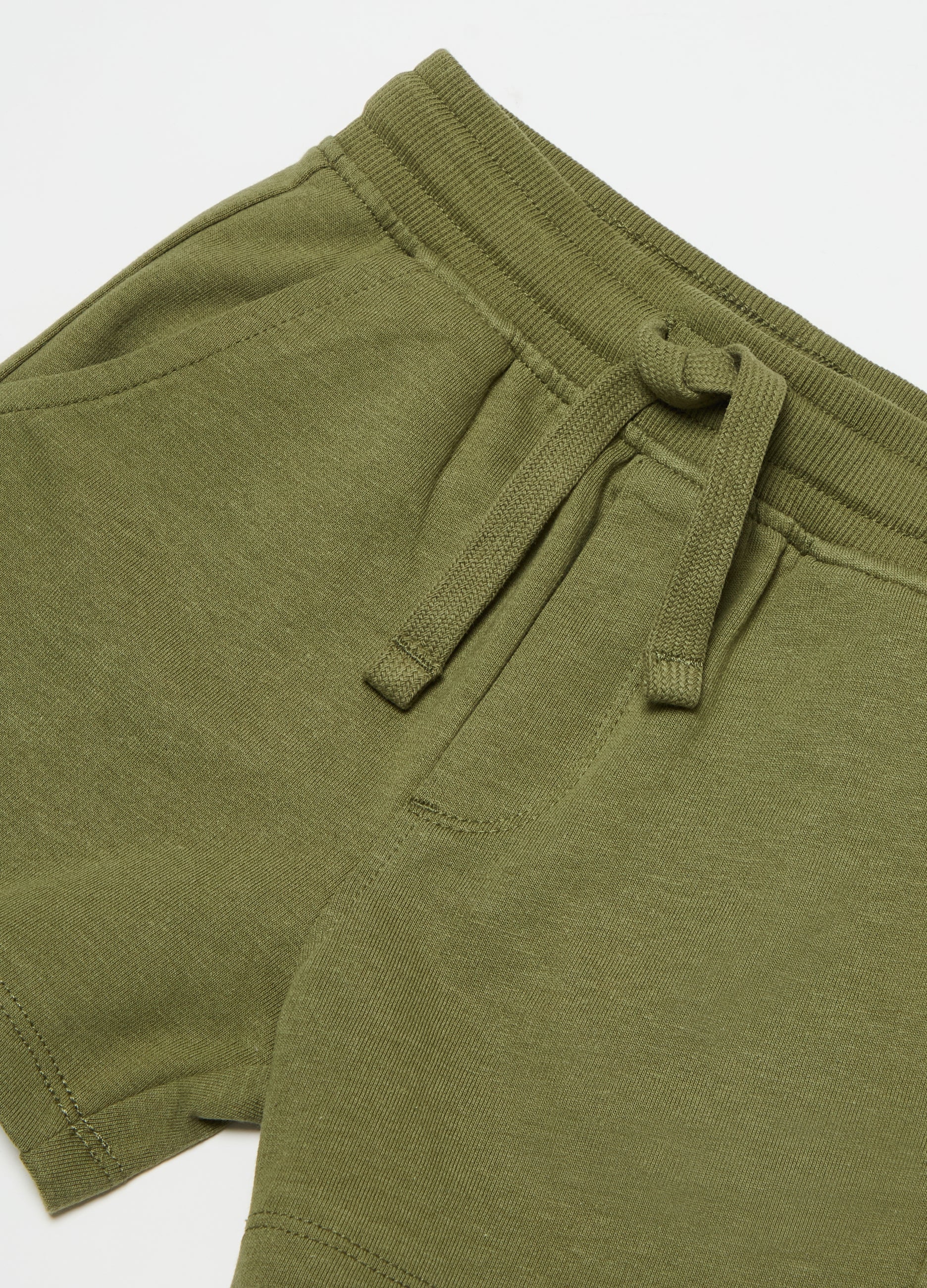Ovs Cotton Shorts With Drawstring