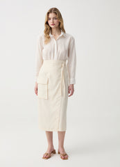 Wraparound Combat Midi Skirt