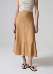 Contemporary Long Skirt In Linen And Viscose