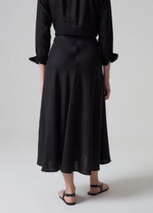 Contemporary Long Skirt In Linen And Viscose