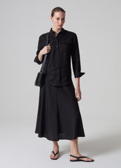 Contemporary Long Skirt In Linen And Viscose