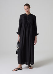 Contemporary Long Dress With Mandarin Collar