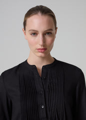 Contemporary Long Dress With Mandarin Collar