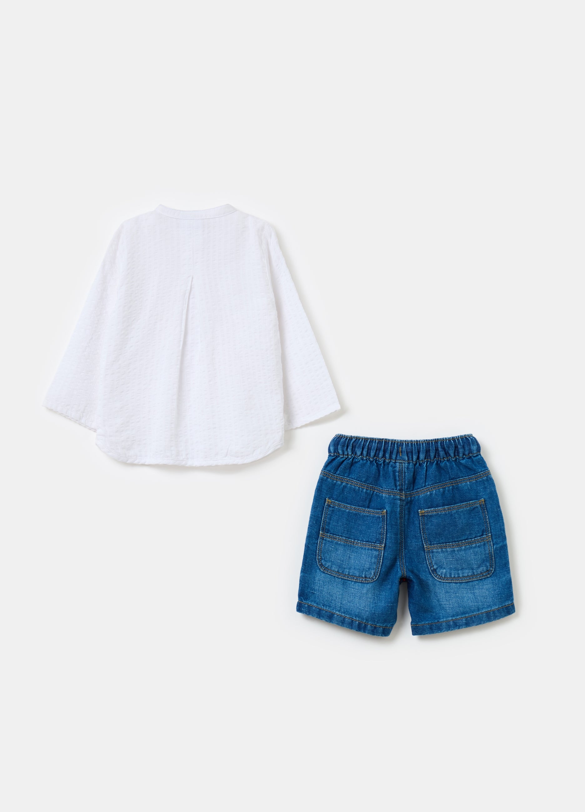 Ovs Shirt And Bermuda Shorts Outfit, With Drawstring
