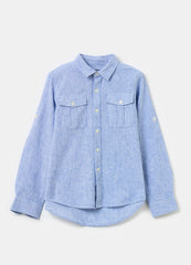 Ovs Striped Linen And Cotton Shirt