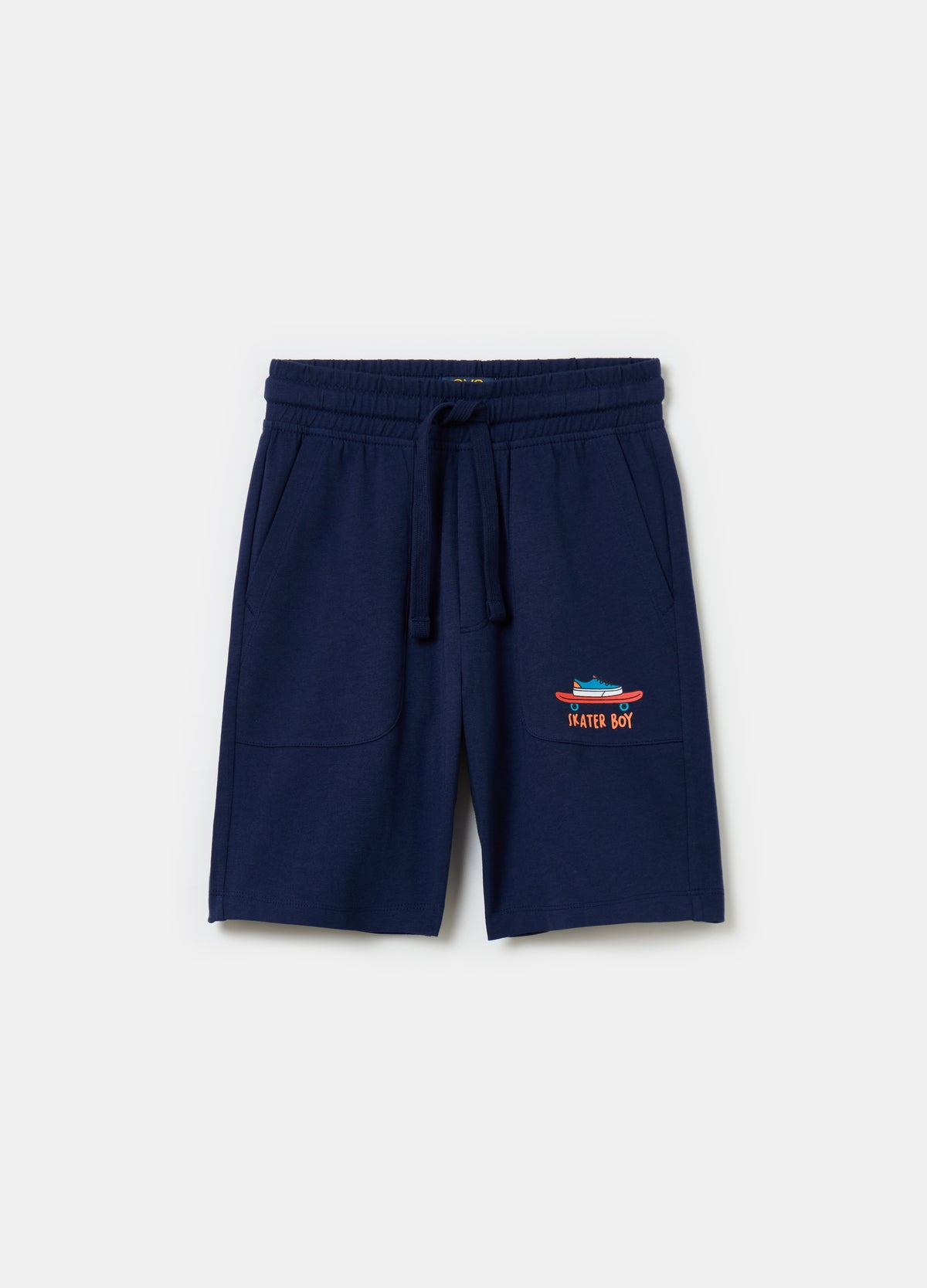 Ovs Fleece Bermuda Shorts With Drawstring And Print