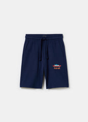 Ovs Fleece Bermuda Shorts With Drawstring And Print