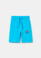 Ovs Fleece Bermuda Shorts With Drawstring And Print