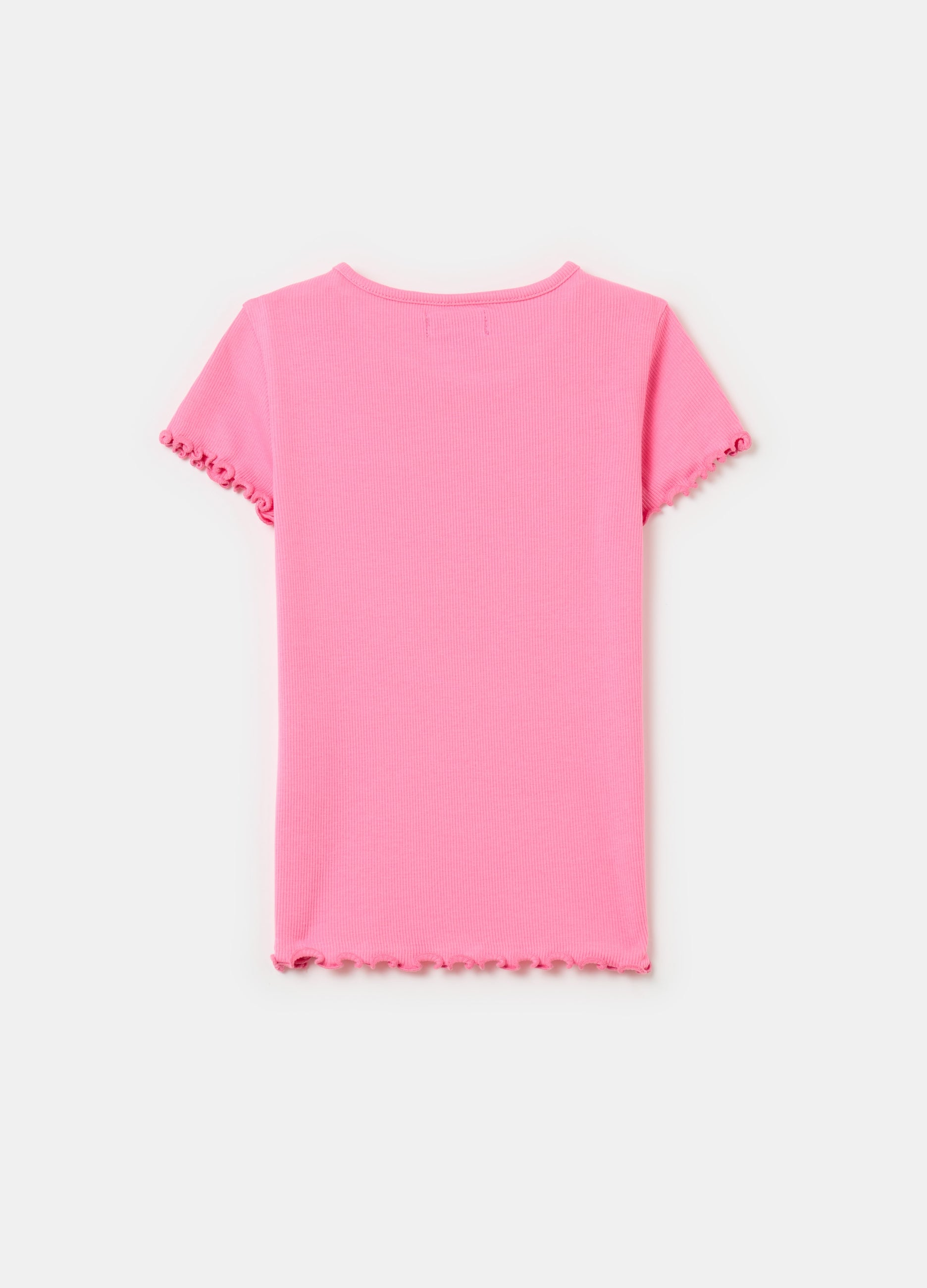 Ovs Ribbed T-Shirt With Wavy Trims