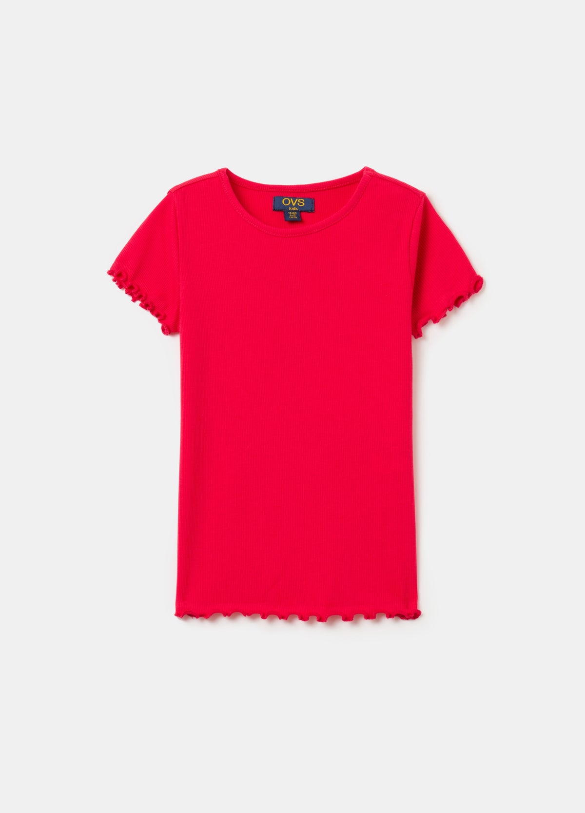 Ovs Ribbed T-Shirt With Wavy Trims