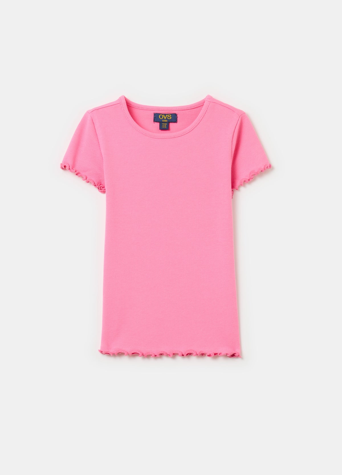 Ovs Ribbed T-Shirt With Wavy Trims