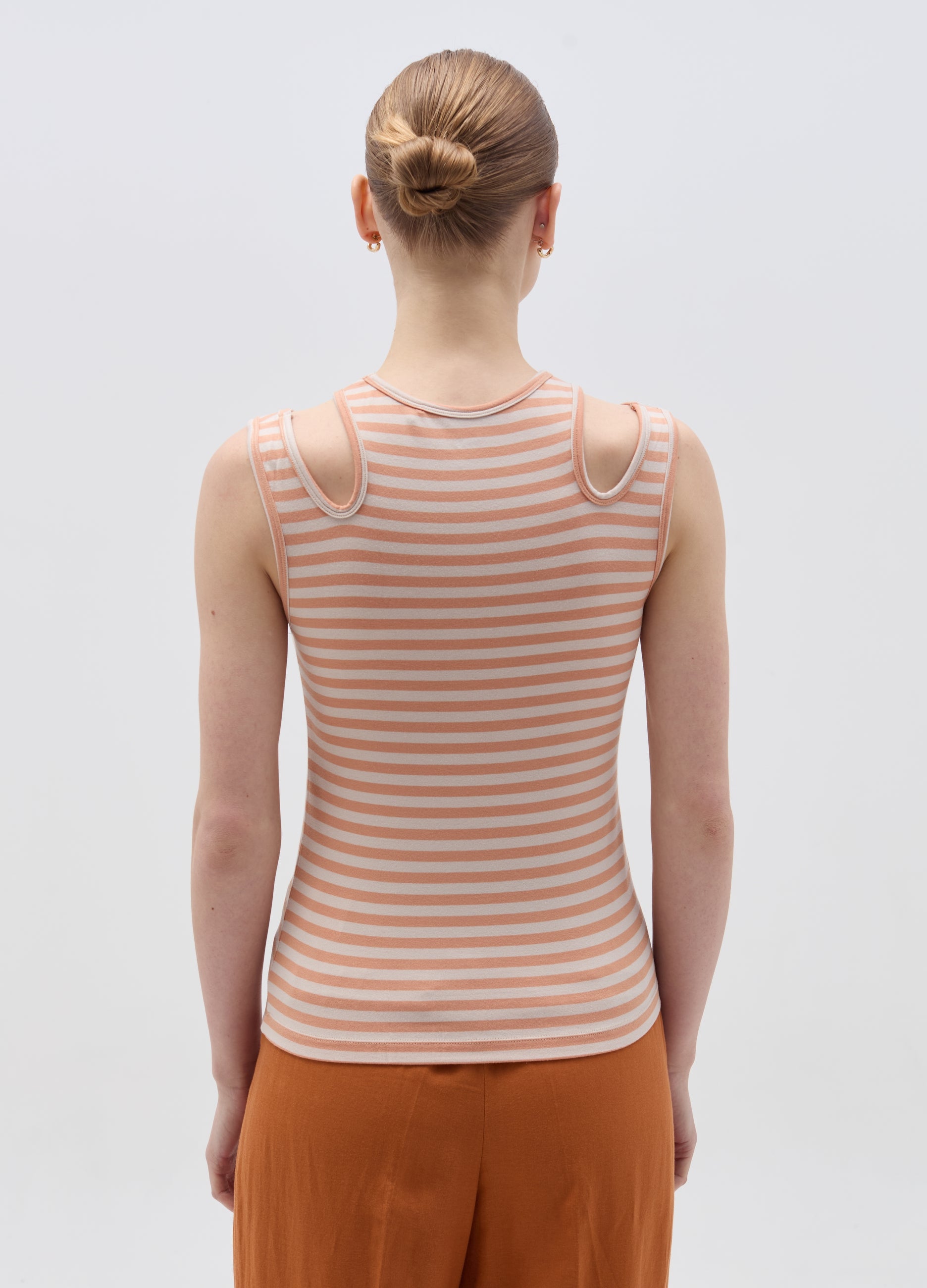 OVS Striped Tank Top With Cut-Out Details