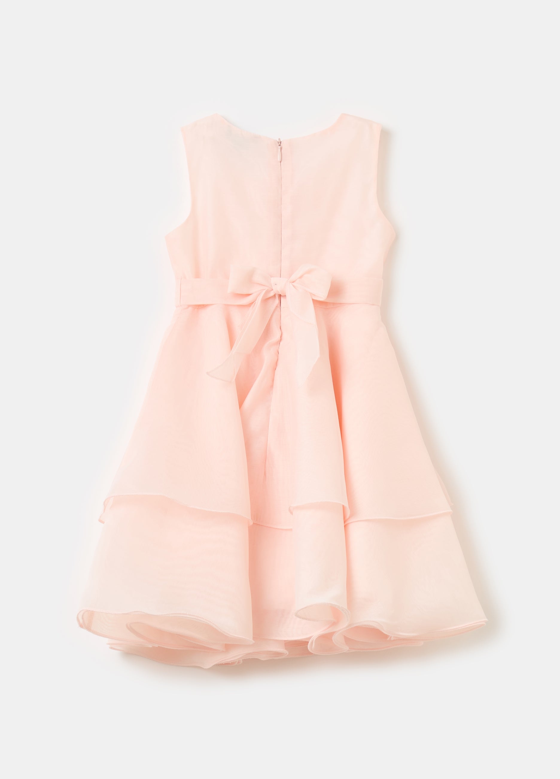 Ovs Tiered Dress In Organza With Flower