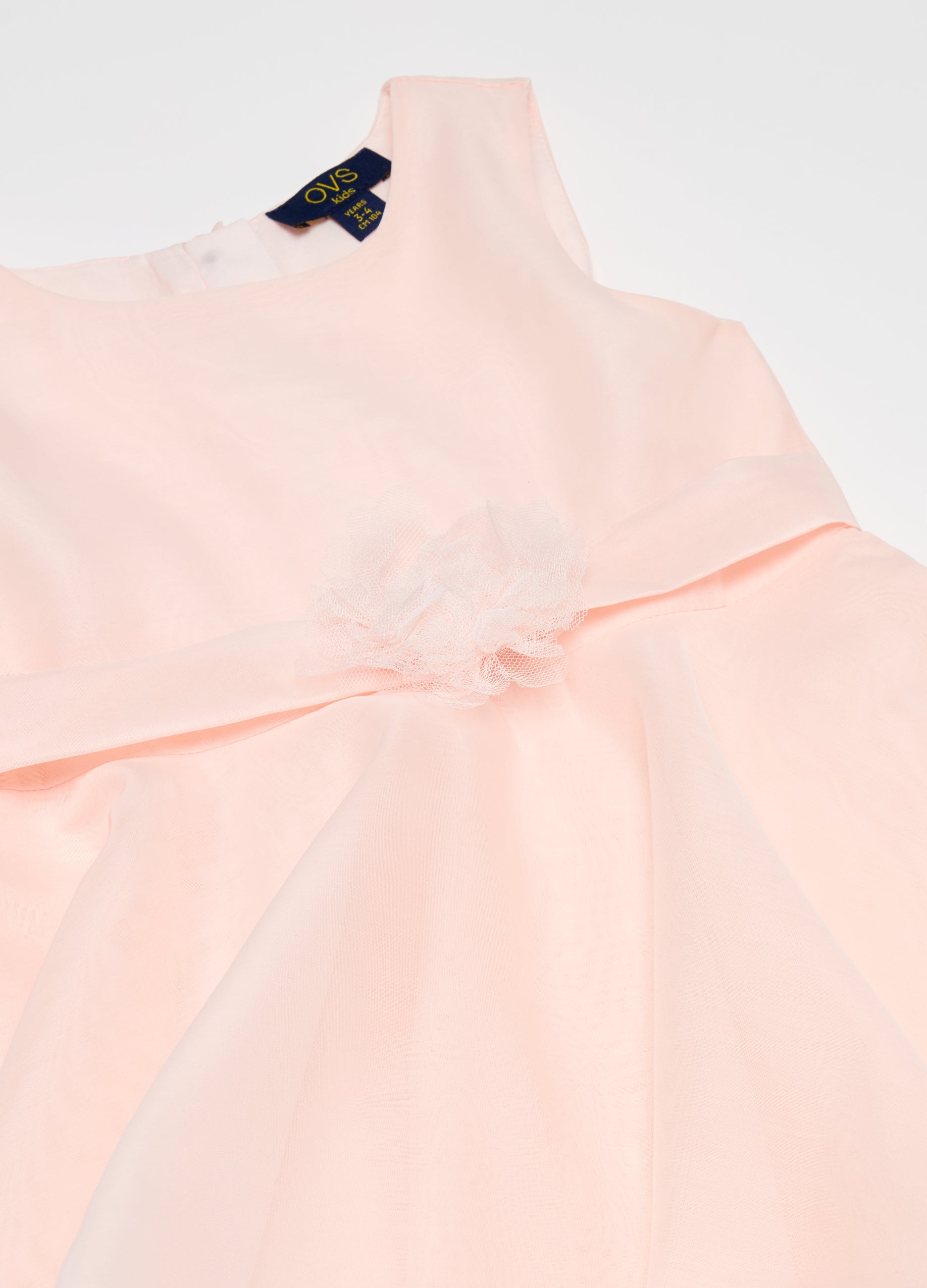 Ovs Tiered Dress In Organza With Flower