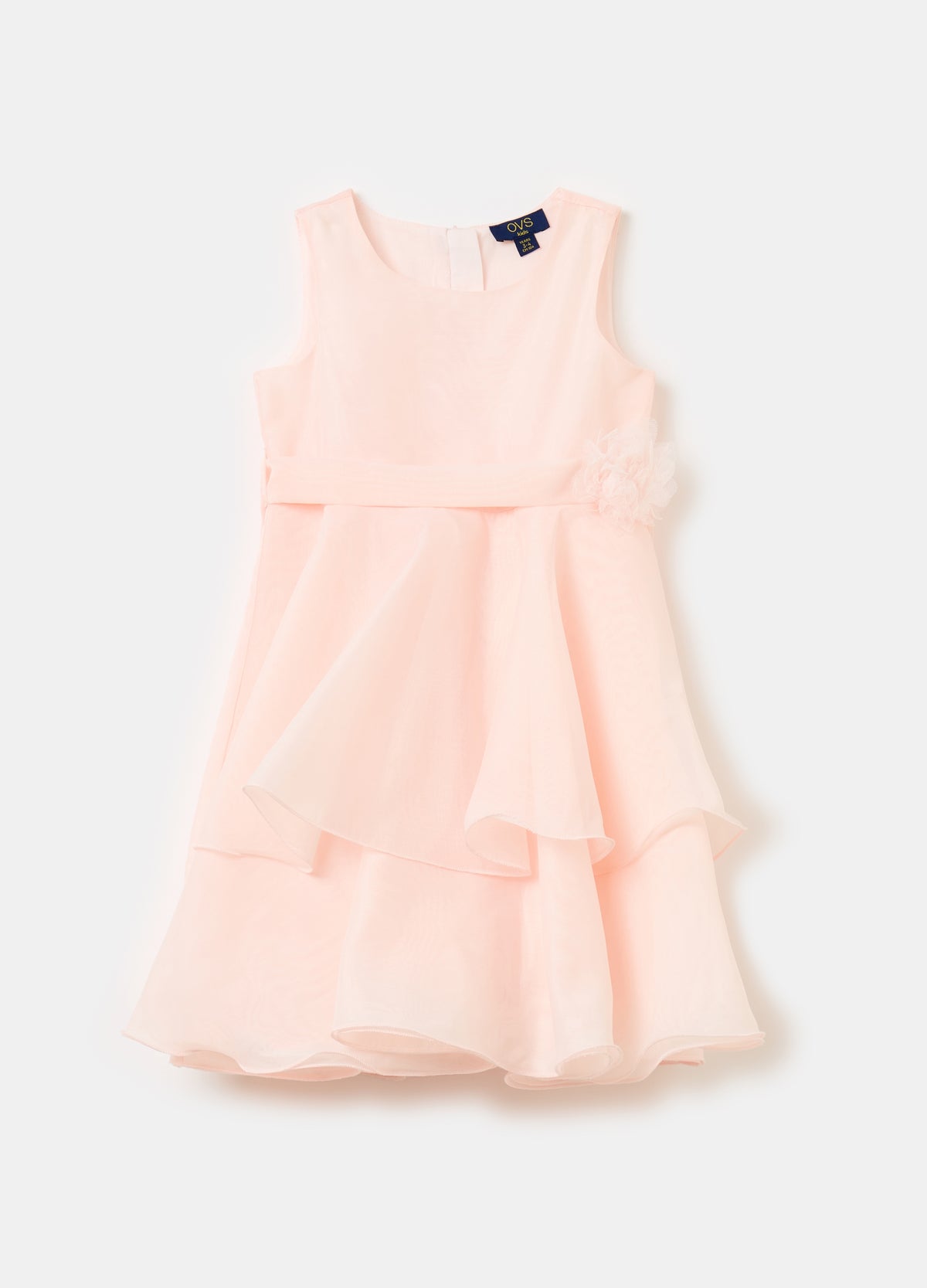 Ovs Tiered Dress In Organza With Flower