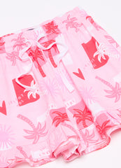 Ovs Cotton Shorts With Frills And Drawstring