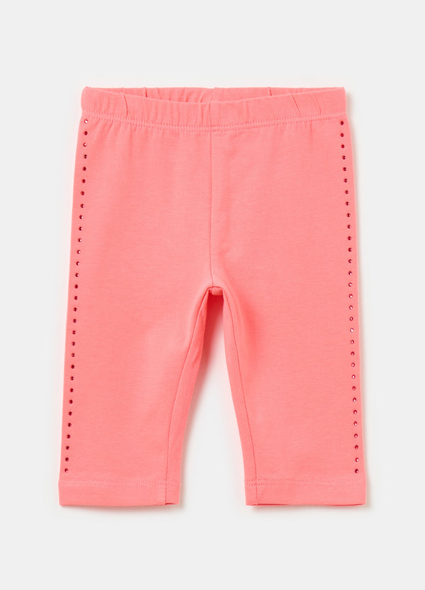 Ovs Three-Quarter Leggings With Diamantã© Motifs