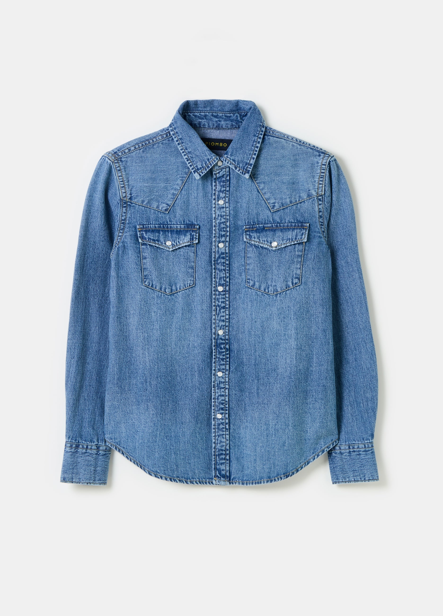 Western Shirt In Denim With Pockets