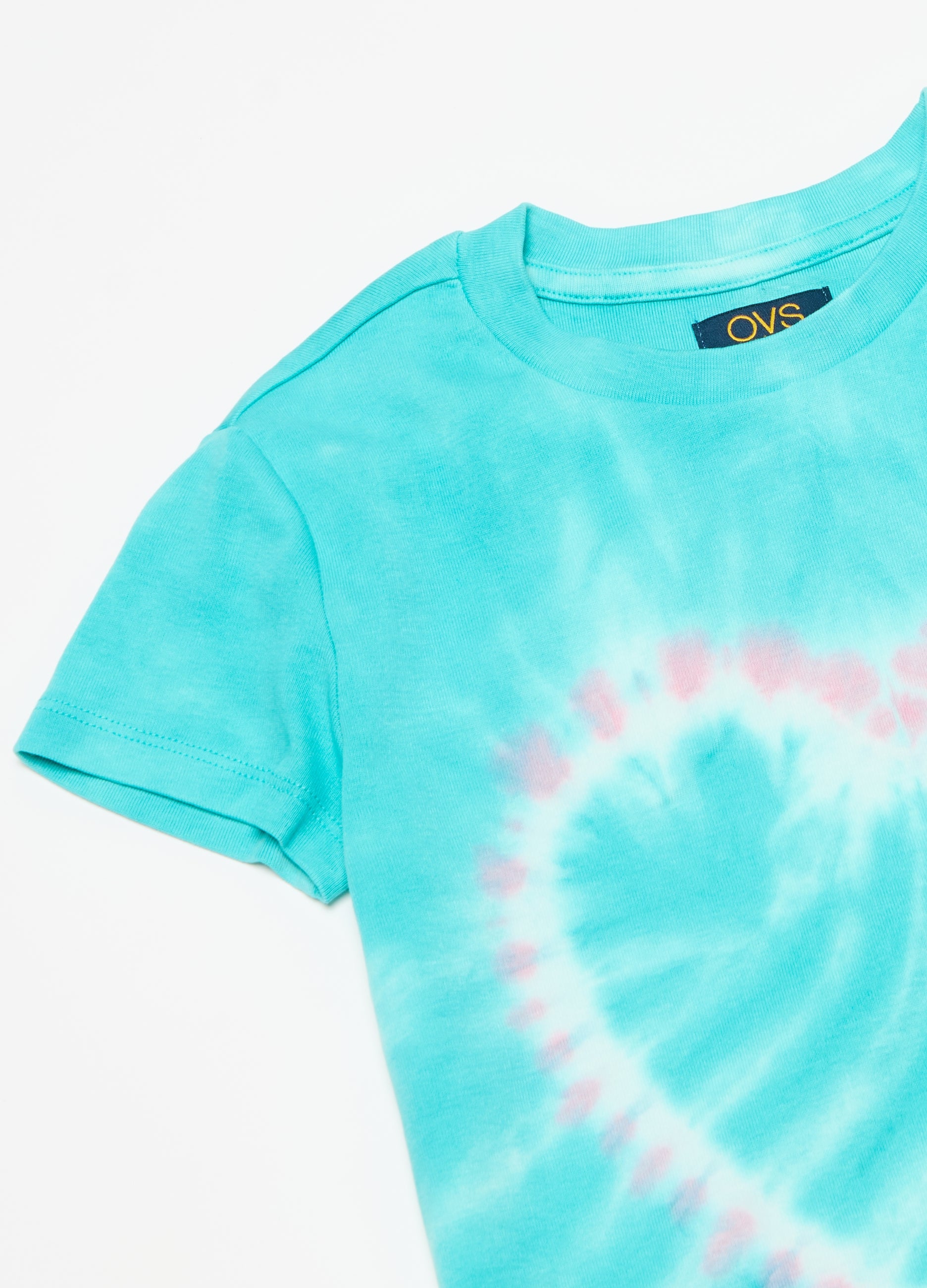 Tie-Dye T-Shirt With Heart Print