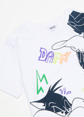 Pyjamas In Organic Cotton With Daffy And Sylvester Print