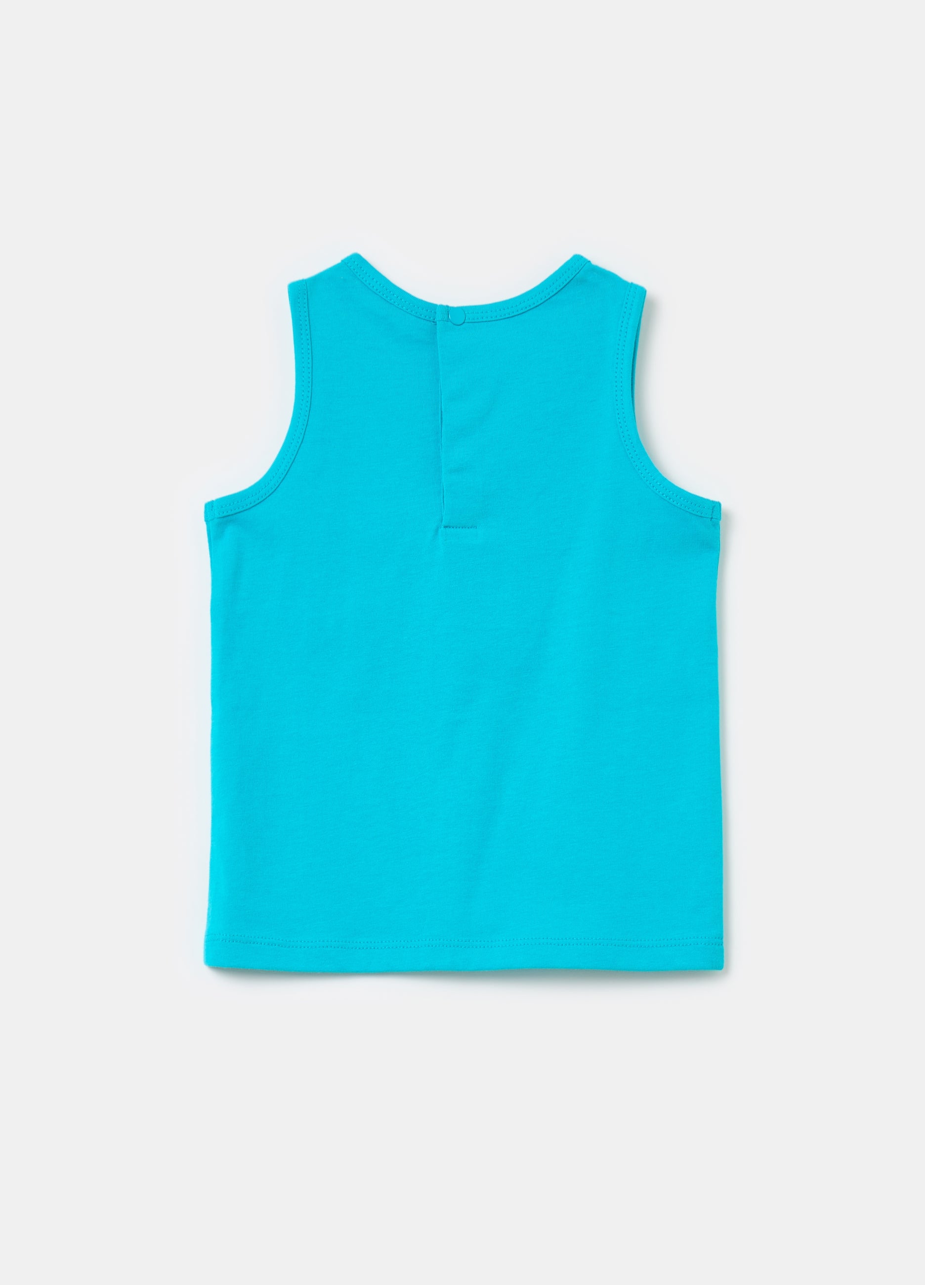 Ovs Cotton Racerback Vest With Print