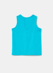 Ovs Cotton Racerback Vest With Print