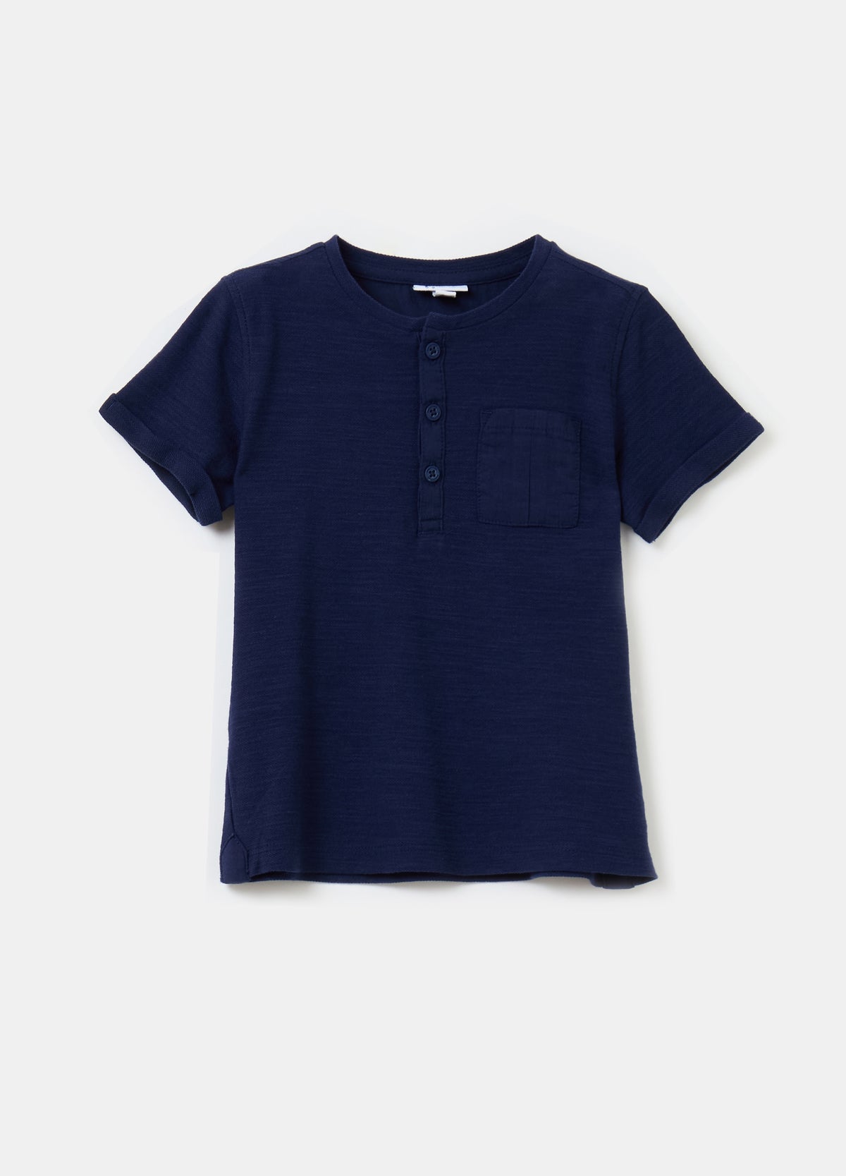 Ovs Textured Cotton T-Shirt With Pocket