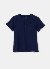 Ovs Textured Cotton T-Shirt With Pocket