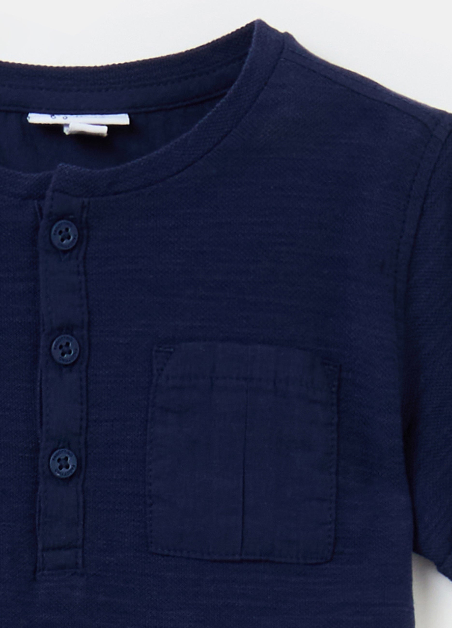 Ovs Textured Cotton T-Shirt With Pocket