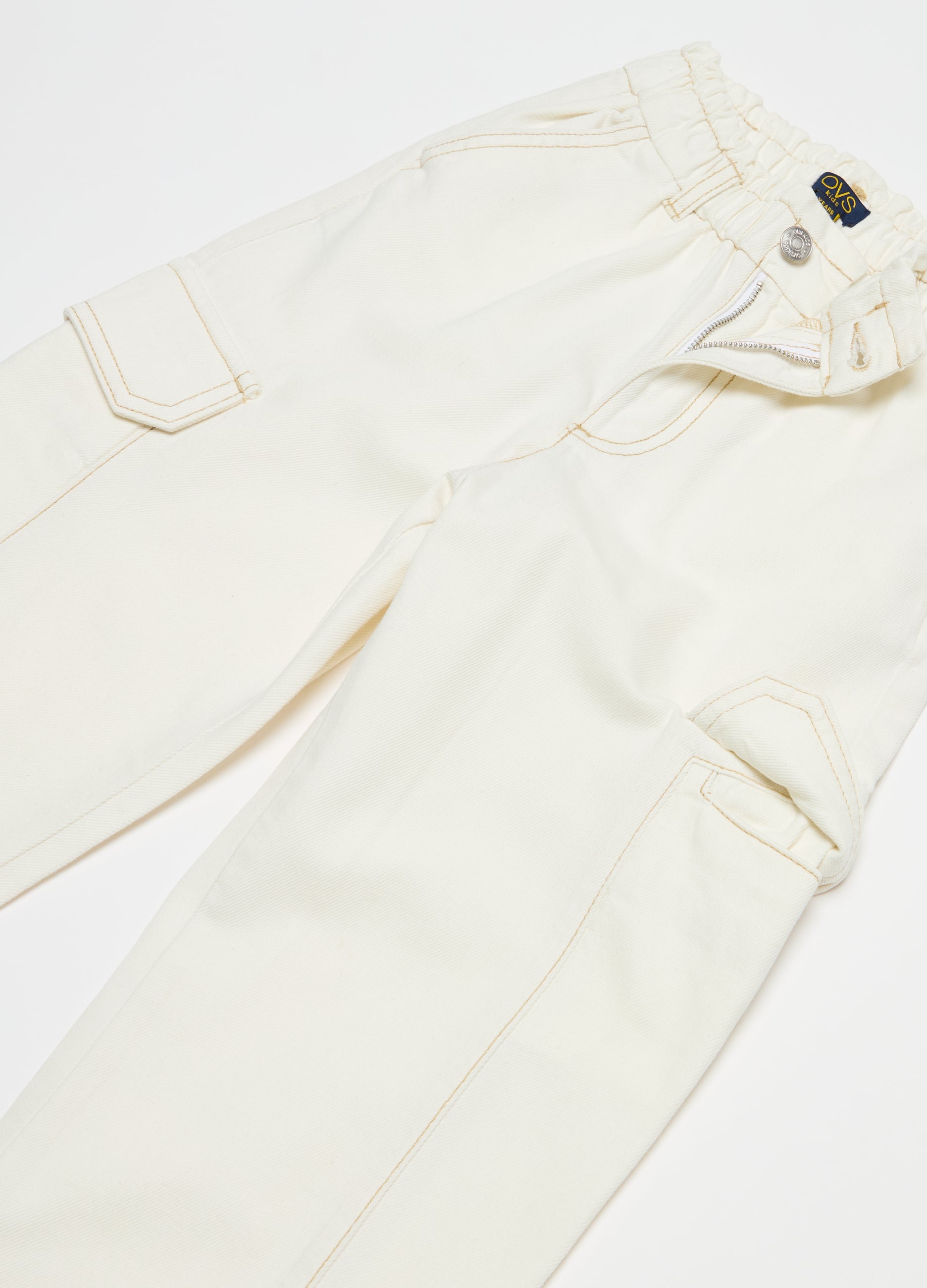 Ovs Paper Bag Cargo Trousers In Cotton