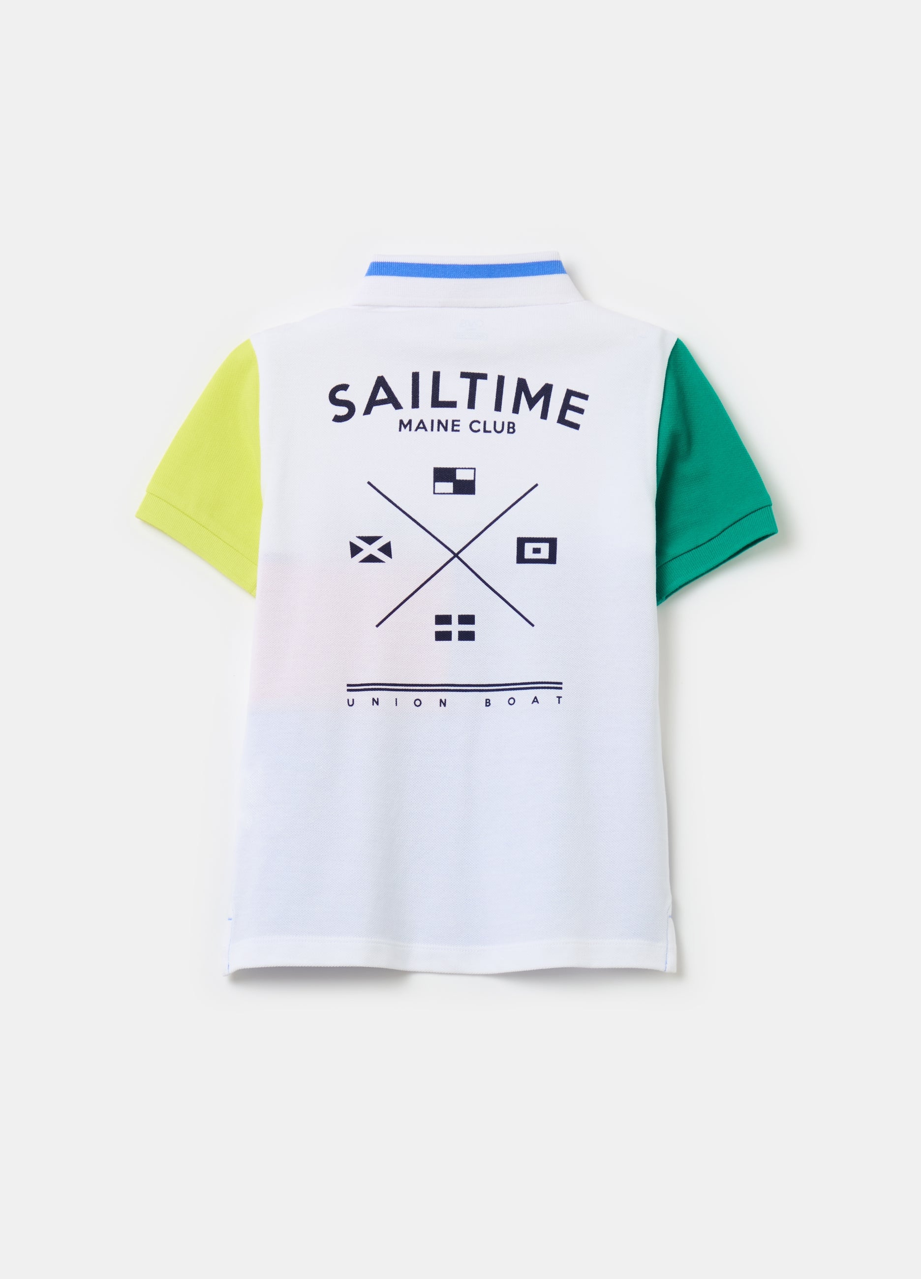 Ovs Colourblock Piquet Polo Shirt With Print