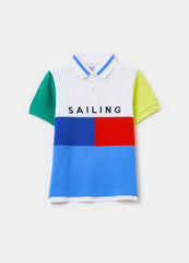 Ovs Colourblock Piquet Polo Shirt With Print