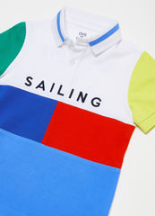 Ovs Colourblock Piquet Polo Shirt With Print
