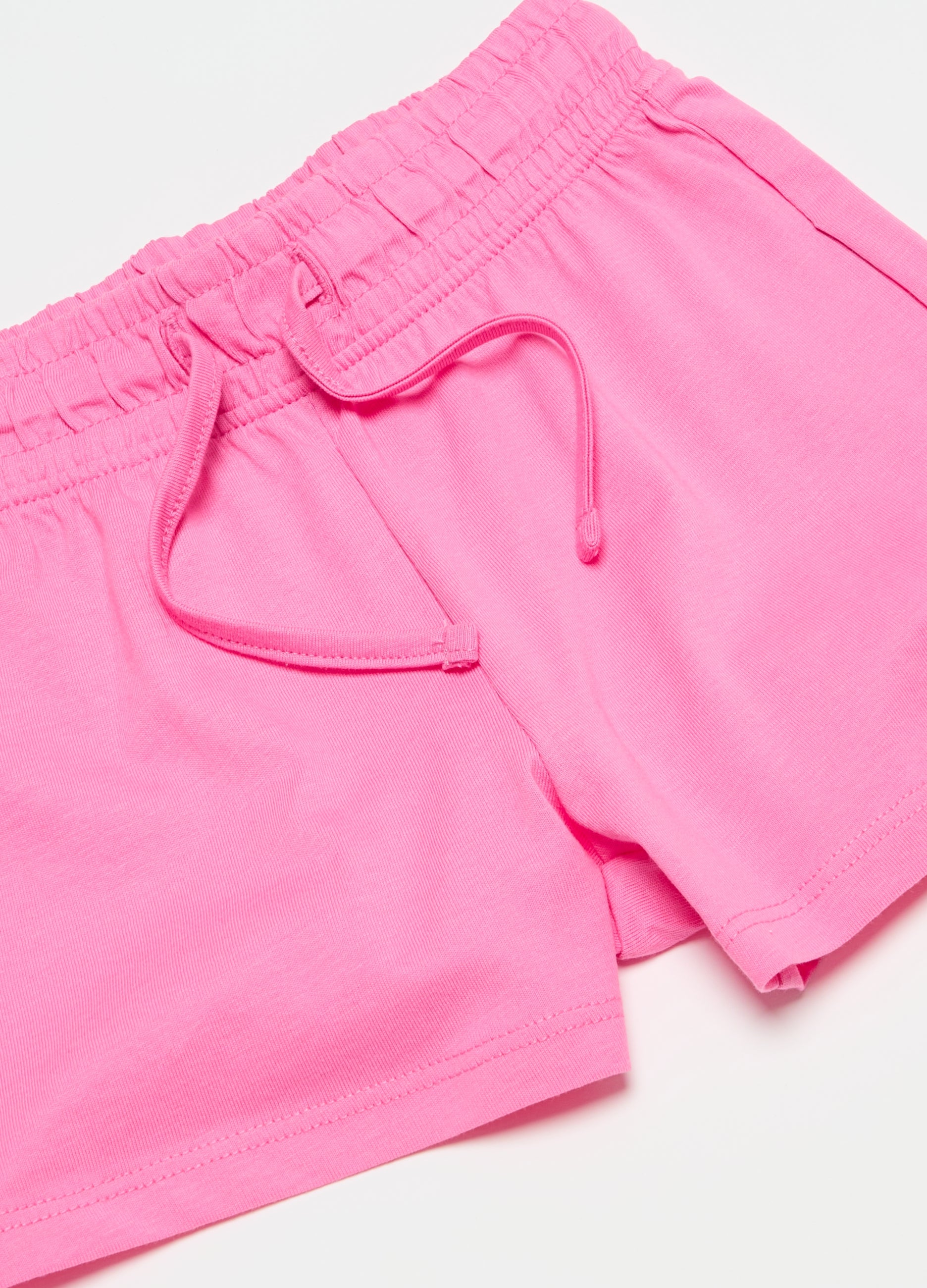 Ovs Cotton Shorts With Drawstring