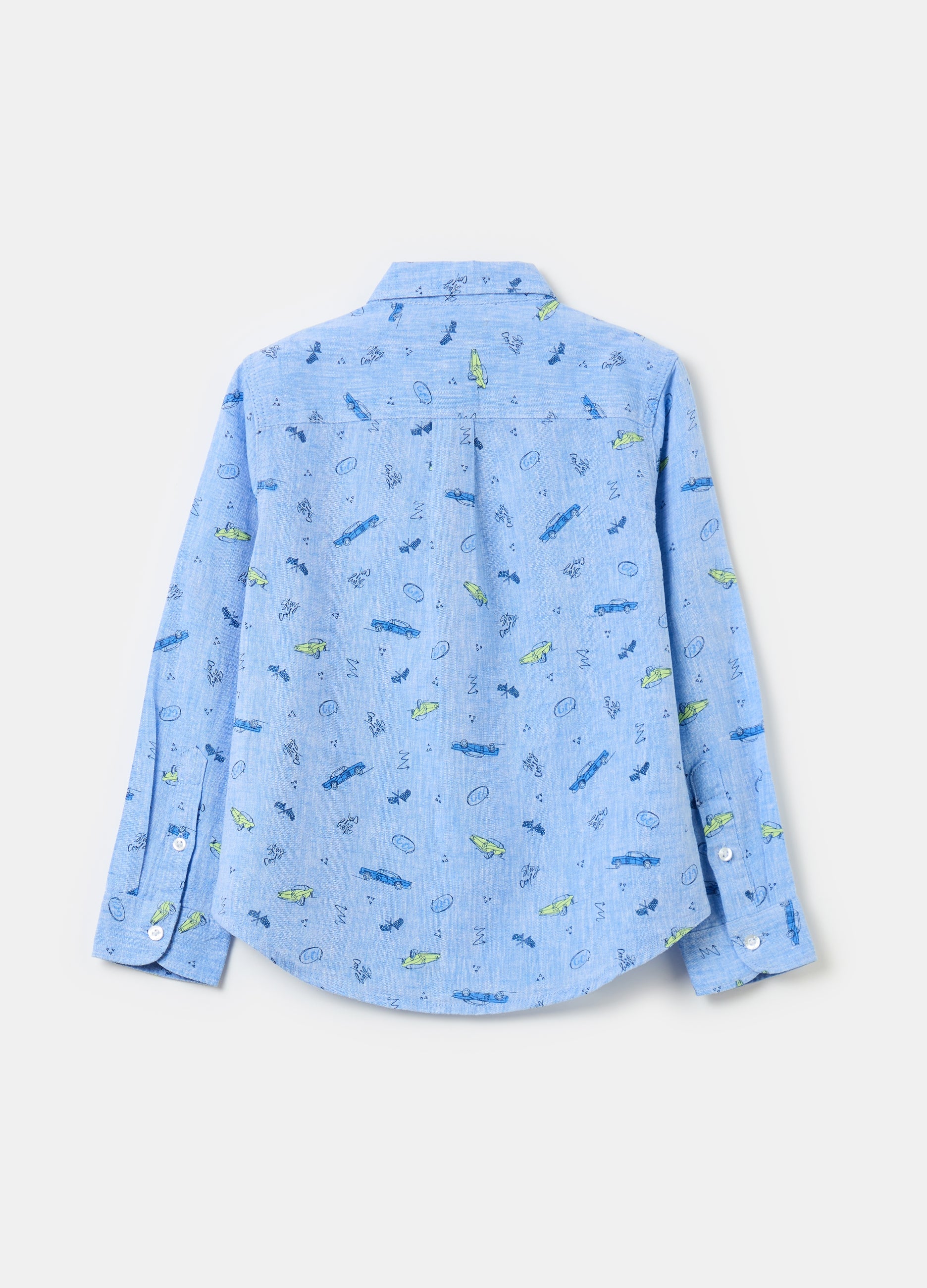Ovs Linen And Cotton Shirt With Print