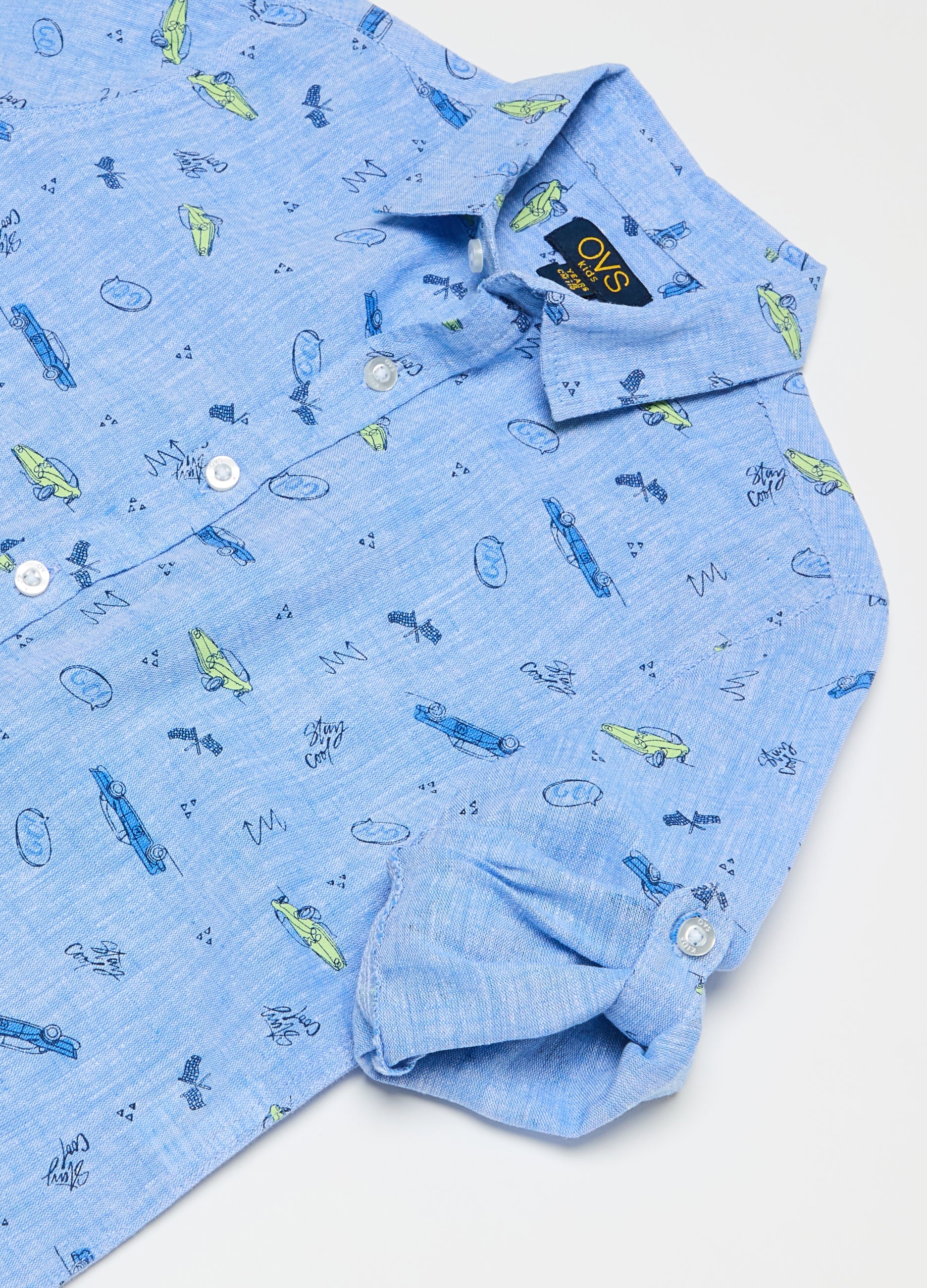 Ovs Linen And Cotton Shirt With Print