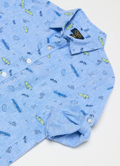 Ovs Linen And Cotton Shirt With Print