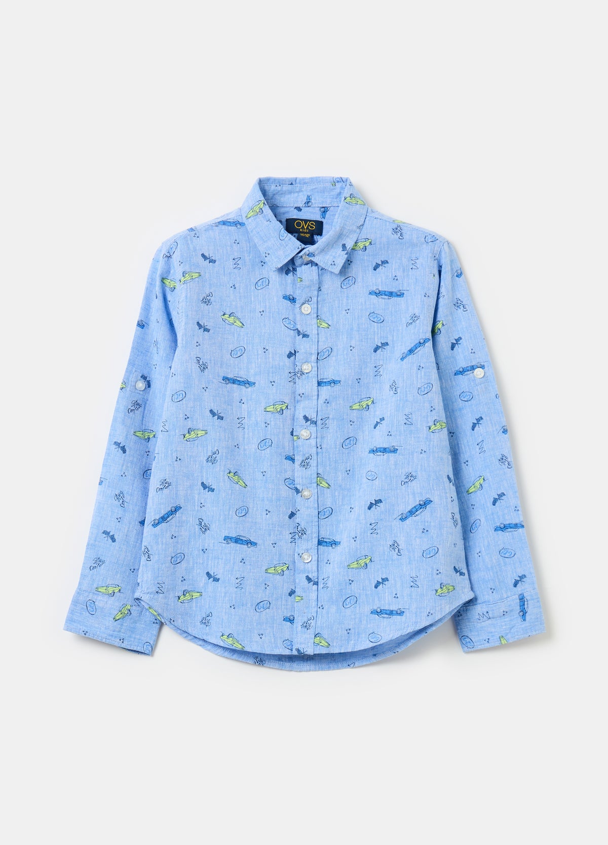 Ovs Linen And Cotton Shirt With Print