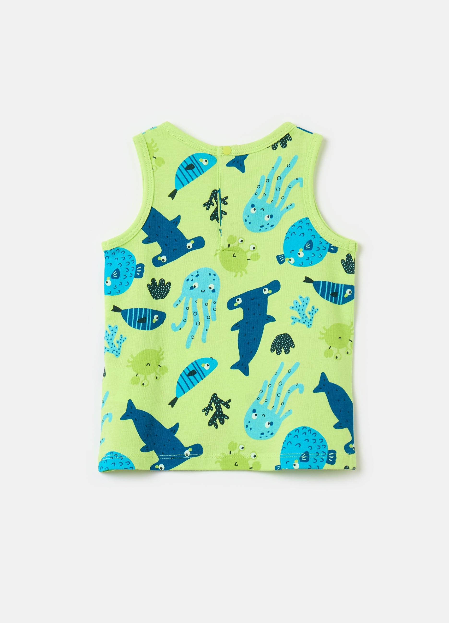Ovs Cotton Racerback Vest With Print