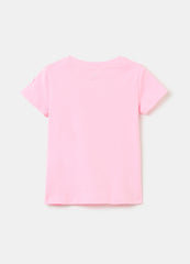 Stretch Cotton T-Shirt With Donald Duck 90 Print