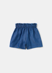 Ovs Denim-Effect Paper Bag Shorts